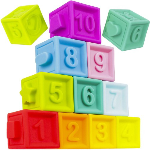 Rágóka építőkocka babáknak, 10 darab