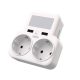 XO WL09 MULTI-FUNCTION 2 USB PORTOS TÖLTŐ ÉS KONNEKTOR (2 X AC) FEHÉR